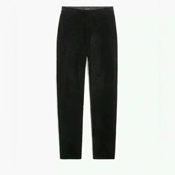 J. Crew Jamie Velour Pull On Black Pants Size 6 - Picture 1 of 10